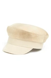 Vince Camuto Plaid Corduroy Conductor Cap In Natural