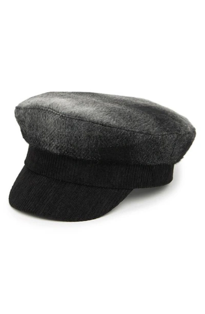 Vince Camuto Plaid Corduroy Conductor Cap In Black