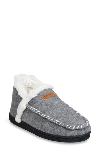 Gaahuu Faux Fur Moc Toe Slipper In Grey