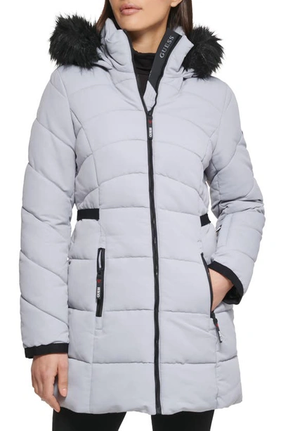 Hooded Puffer Guess Grey Puffer Coat GUESS Men's Puffer Jacket - Main Image