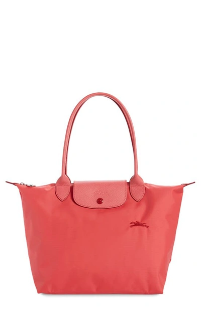 Longchamp Le Pliage Club Small Nylon Long Handle Tote In Red