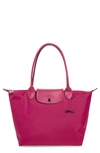 Longchamp Le Pliage Club Small Shoulder Tote In Fuchsia