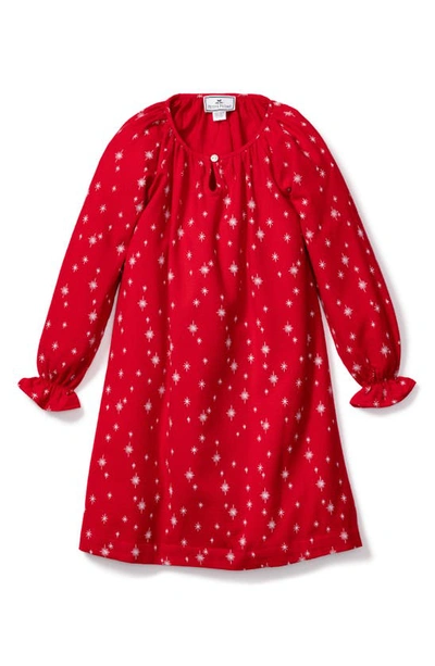 Petite Plume Kids' Girl's Delphine Starry Night Nightgown In Red