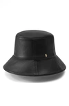 Helen Kaminski Ezra Leather Bucket Hat In Black
