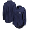 GAMEDAY COUTURE GAMEDAY COUTURE NAVY PENN STATE NITTANY LIONS SWITCH IT UP TRI-BLEND BUTTON-UP SHACKET