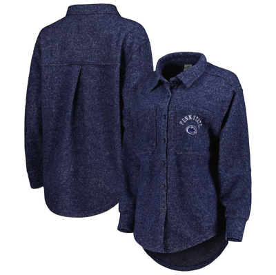 Gameday Couture Navy Penn State Nittany Lions Switch It Up Tri-blend Button-up Shacket