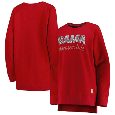 Pressbox Crimson Alabama Crimson Tide Steamboat Animal Print Raglan Pullover Sweatshirt