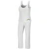 Wear By Erin Andrews Women's  Cream Los Angeles Chargers Cozy Scoop Neck Tank Top Pants Sleep Set In Cream