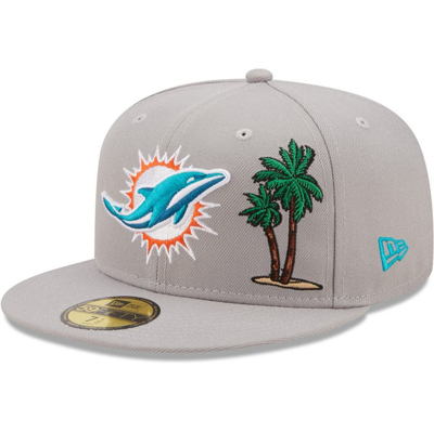 New Era Gray Miami Dolphins City Describe 59fifty Fitted Hat