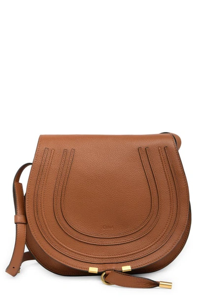 Chloé Medium Marcie Leather Crossbody Bag In Tan