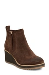 Söfft Emeree Wedge Bootie In Brown Suede