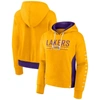 Fanatics Branded Gold Los Angeles Lakers Iconic Halftime Colorblock Pullover Hoodie In Gold