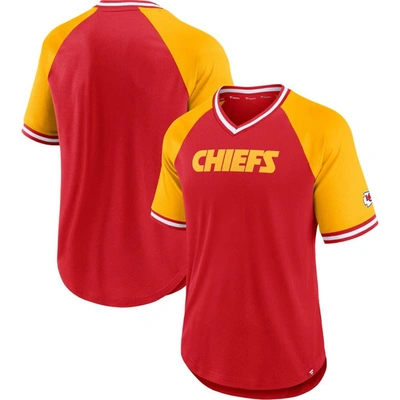 Fanatics Branded Red Kansas City Chiefs Second Wind Raglan V-neck T-shirt