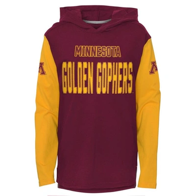 OUTERSTUFF YOUTH MAROON MINNESOTA GOLDEN GOPHERS HERITAGE HOODIE LONG SLEEVE T-SHIRT