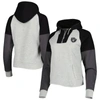 Antigua Heather Gray Las Vegas Raiders Lightweight Jackpot Raglan Half-zip Pullover Hoodie In Heather Gray