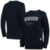 Pressbox Navy Auburn Tigers Steamboat Animal Print Raglan Pullover Sweatshirt In Navy