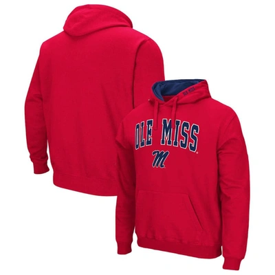 Colosseum Men's  Red Ole Miss Rebels Arch & Team Logo 3.0 Pullover Hoodie