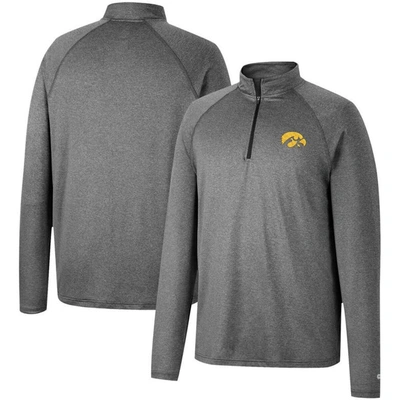 Colosseum Heathered Gray Iowa Hawkeyes Earth First Raglan Quarter-zip Windshirt