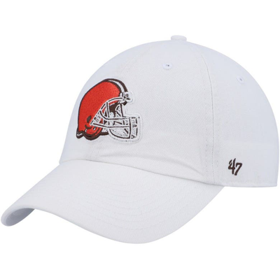 47 ' White Cleveland Browns Clean Up Adjustable Hat