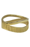 Argento Vivo Diamond Cut Stack Ring In Gold