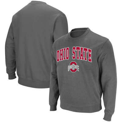 Colosseum Men's Charcoal Ohio State Buckeyes Team Arch Logo Tackle Twill Pullover Sweatshirt