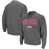 COLOSSEUM COLOSSEUM CHARCOAL OHIO STATE BUCKEYES TEAM ARCH & LOGO TACKLE TWILL PULLOVER SWEATSHIRT