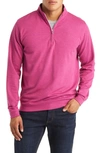 Peter Millar Crown Comfort Cotton Blend Interlock Quarter Zip Pullover In Beet Root