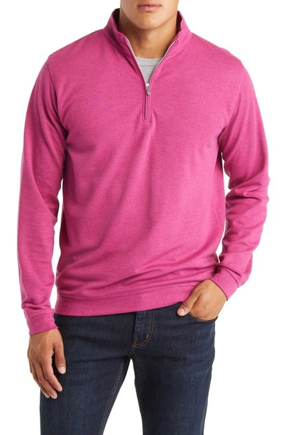 Peter Millar Crown Comfort Cotton Blend Interlock Quarter Zip Pullover In Beet Root