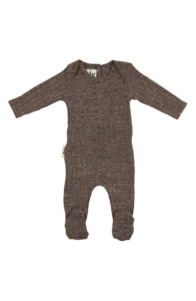 Maniere Babies' Marled Rib Knit Footie In Taupe