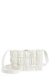 Bottega Veneta Women's Plissé Padded Cassette Leather Crossbody Bag In White