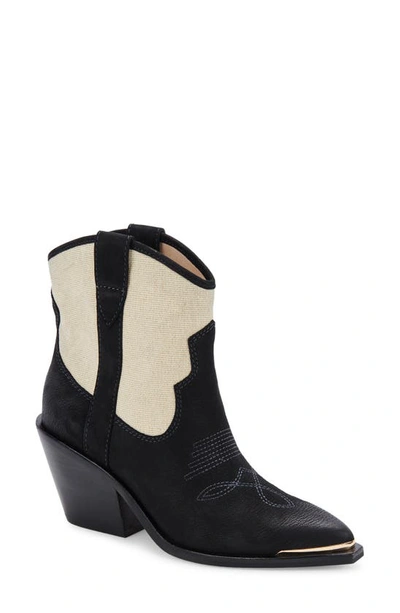 Dolce Vita Nashe Western Bootie In Black Multi Nubuck