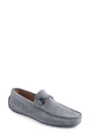 Bruno Magli Men's Xander Horse-bit Strap Leather Drivers In Dark Grey Suede