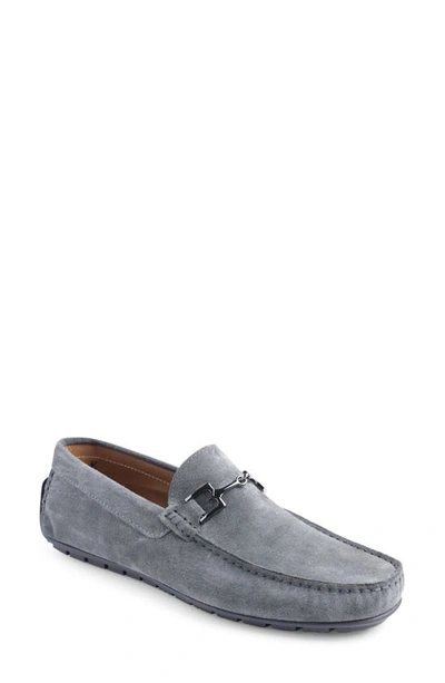 Bruno Magli Men's Xander Horse-bit Strap Leather Drivers In Dark Gray