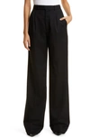 Nili Lotan Valentin Pleated Wool-twill Straight-leg Pants In Carbon