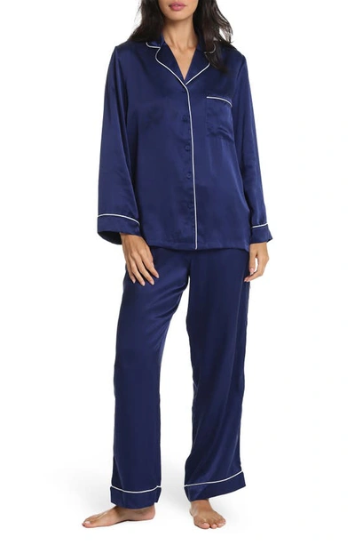 Papinelle Silk Pajamas In Navy