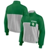 Fanatics Branded Green/heathered Gray Oregon Ducks Sideline To Sideline Colorblock Quarter-zip Jacke In Green