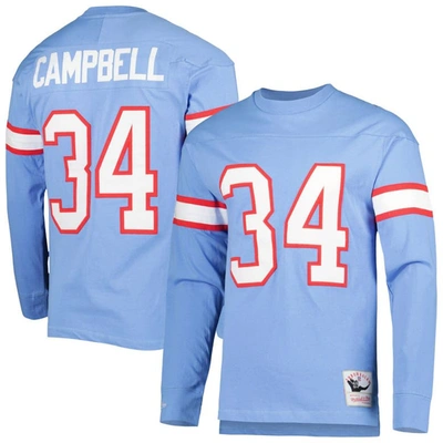 Mitchell & Ness Tenesse Oilers 1980 Earl Campbell T-shirt In Blue