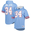 Mitchell & Ness Earl Campbell Light Blue Houston Oilers Retired Player Mesh Name & Number Hoodie T-s In Light Blue