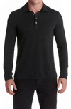 Billy Reid Cotton Blend Knit Polo Shirt In Jet Black