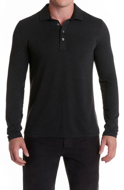 Billy Reid Cotton Blend Knit Polo Shirt In Black
