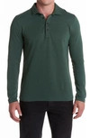 Billy Reid Cotton Blend Knit Polo Shirt In Slate Green