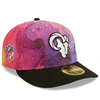 NEW ERA NEW ERA PINK/BLACK LOS ANGELES RAMS 2022 NFL CRUCIAL CATCH LOW PROFILE 59FIFTY FITTED HAT