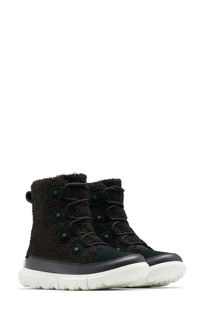 Sorel Explorer Ii Joan Insulated Lace-up Boot In Black Tea Light