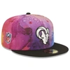 NEW ERA NEW ERA PINK/BLACK LOS ANGELES RAMS 2022 NFL CRUCIAL CATCH 59FIFTY FITTED HAT