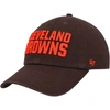 47 '47 BROWN CLEVELAND BROWNS CLEAN UP TEAM SCRIPT ADJUSTABLE HAT