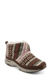 Easy Spirit Women's Trippin Cozy Ankle Booties Women's Shoes In Chestnut Fairisle Multi