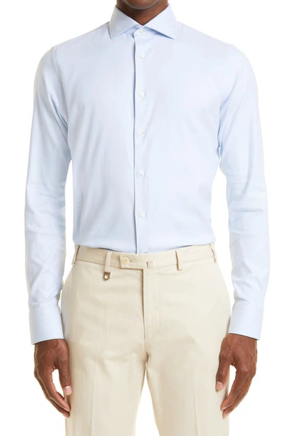 Canali Impeccable Cotton Button-up Shirt In Blue
