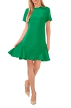 Cece Ruffle Godet Dress In Lush Green