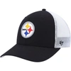 47 YOUTH '47 BLACK/WHITE PITTSBURGH STEELERS ADJUSTABLE TRUCKER HAT