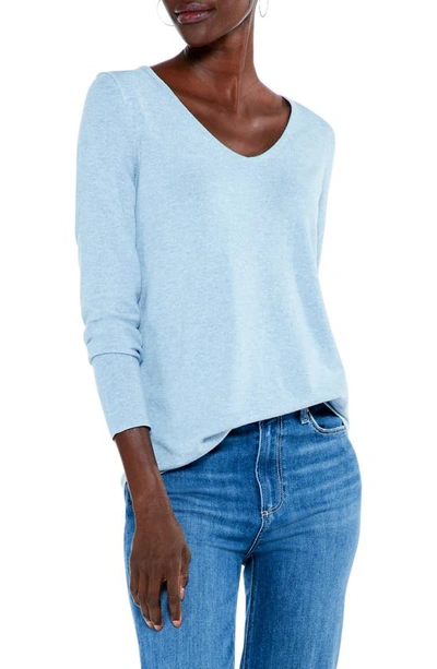 Nic + Zoe Vital V-neck Cotton Blend Sweater In Multi